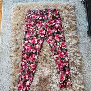 Banana Republic Pink and Green Floral Skirt